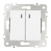 Выключатель двухклавишный с подсветкой Arte Milano 203.31-2.white
