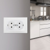 Розетка двойная с/з и шторками Arte Milano SET06-double-40-2 white