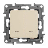Переключатель двухклавишный Legrand Etika с подсветкой 10A 250V белый 672216