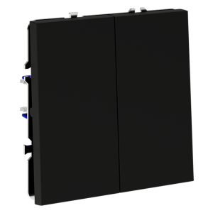 Проходной переключатель двухклавишный Voltum S70 VLS020308 (черный матовый)