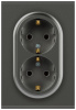 Розетка Эра Arktik 16-2104-06 двойная с заземлением 2X2P+E Schuko 16А-250В графит Б0070449