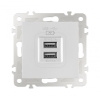 Розетка USB 2.1А+1А Arte Milano 206.46-1.silver
