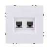 Розетка двойная Ethernet RJ45 Cat.6, белый глянцевый Kollinger Eclipse EC-018WG