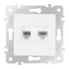 Розетка телефонная RJ11 + компьютерная RJ45 Arte Milano 203.44-1.white