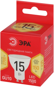 Лампа светодиодная Эра RED LINE LED MR16-15W-827- GU10 R 15Вт софит Б0070093