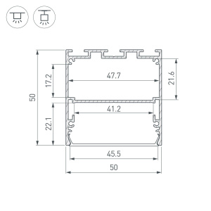 Профиль Arlight LINE-M-5050-2000 WHITE (Алюминий) 062210