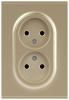 Розетка Эра Arktik 16-2107-04 без заземления двойная 2X2P 16А-250В шампань Б0071684