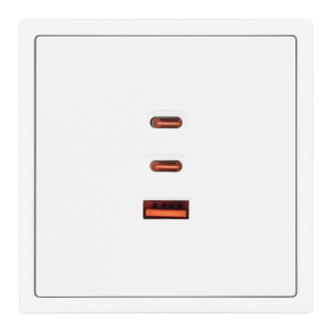 USB Розетка тип А+С+С софт-тач белый кварц Arlight SCT-MUACC-SFPL-FC-WH (65W, QC3) 061839(1)