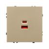 USB Розетка тип A+C софт-тач золотой песок Arlight SCT-MUAC-SFPL-FC-GD (65W, QC3) 054318(1)