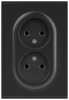 Розетка Эра Arktik 16-2107-05 без заземления двойная 2X2P 16А-250В антрацит Б0071685