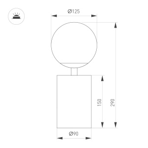 Настольная лампа Arlight SP-ORNELLA-TAB-L290-R125-6W Warm3200-MIX (WH, 300 deg, 230V, TOUCH-DIMM) (IP20 Металл) 059536