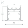 Алюминиевый профиль Arlight SL-LINIA49S-F-2000 ANOD BLACK 039389