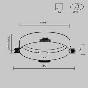 Рамка для встраиваемого светильника Maytoni Downlight DLA032-TRS36-W