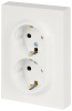 Розетка Эра Arktik 16-2105-08 двойная с заземлением 2X2P+E Schuko со шторками 16А-250В белый матовый Б0070461