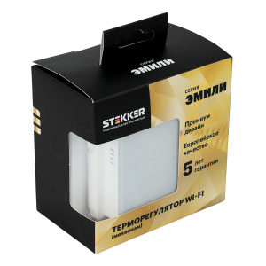 Терморегулятор Wi-Fi (механизм) Stekker Эмили RSW00-5119-01 белый фарфор soft touch 50376
