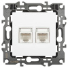 Розетка компьютерная двойная RJ45 Эра 12-3108-01М Б0065686