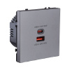 Розетка USB A+C 65W, серый Kollinger Eclipse EC-024GY