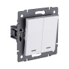 Выключатель 2-клавишный проходной 10А/250В с LED подсветкой, белый Kollinger REA-S-010WH для Aspekt, Eleganz, Reflex