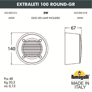 Светильник для подсветки лестниц Fumagalli Leti 2S2.000.000.WYG1L