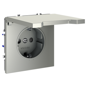 Розетка с защитными шторками и крышкой Voltum S70 VLS040304 (шелк)