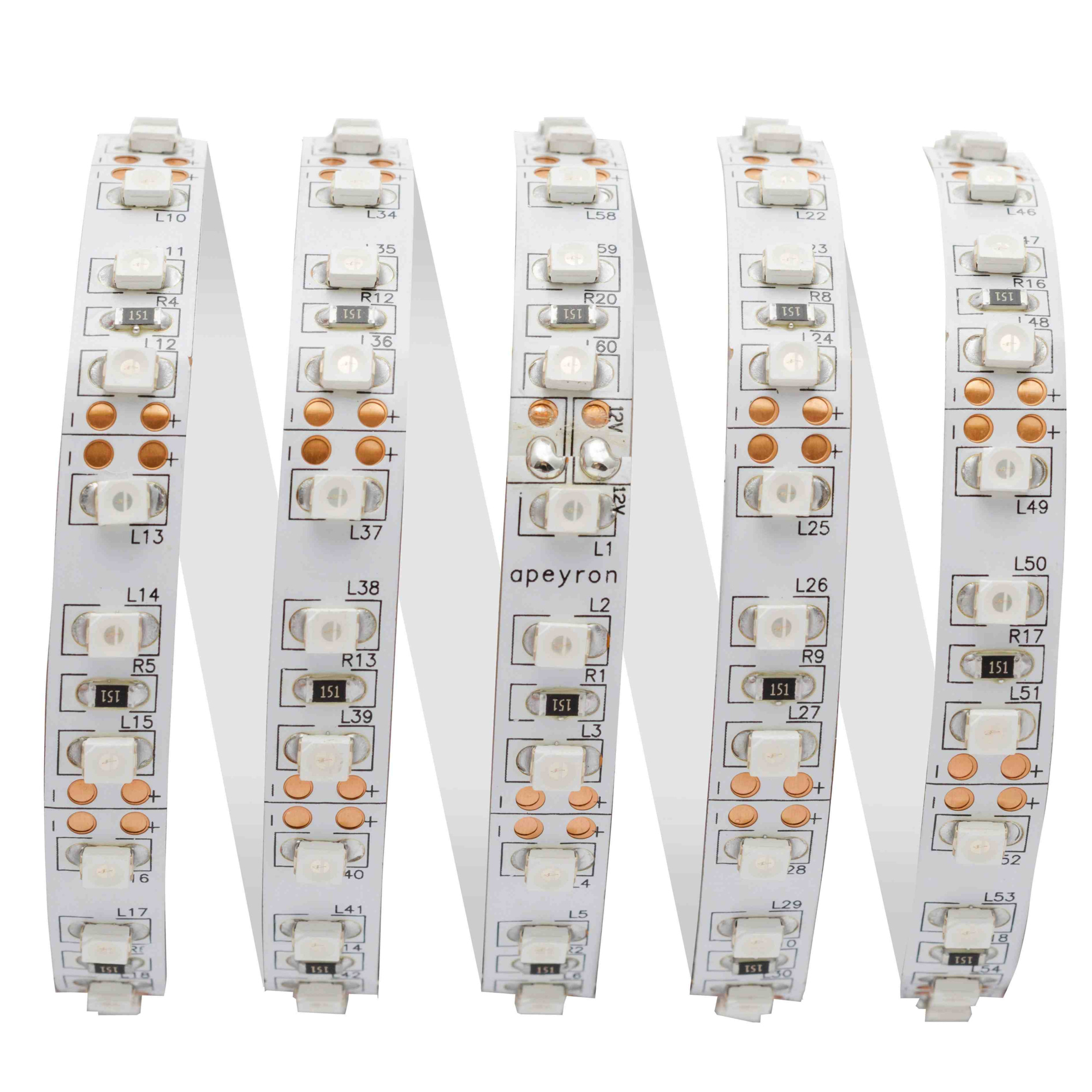Светодиодная лента Apeyron 12В СТ 9,6Вт/м smd3528, 120д/м IP20 5м синяя 00-18