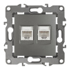 Розетка информационная двойная 2XRJ45 Эра 12-3108-12 Б0019354