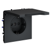 Розетка с защитными шторками и крышкой Voltum S70 VLS040307 (графит)
