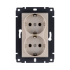 Розетка штепсельная SCHUKO двойная 16A/250 В, золотой Kollinger REA-032GD для Aspekt, Eleganz, Reflex