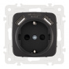 Розетка с заземлением, шторками + 2 USB Arte Milano 205.47-1.black