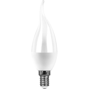 Лампа светодиодная Feron E14 7W 2700K Свеча Матовая LB-97 25475