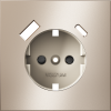 Накладка для розетки с заземлением и защитными шторками с USB A+C S70 Metal (платина) Voltum VLSM001010