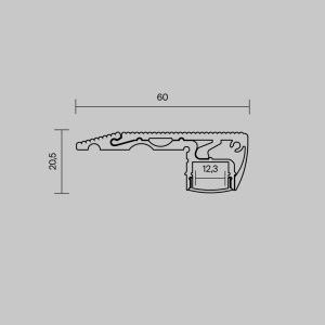 Алюминиевый профиль встраиваемый в пол 59x20 Maytoni Led Strip ALM-5920-B-2M 636026