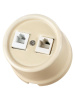 Розетка телефонная RJ11 + компьютерная RJ45 сл. кость Болонь TDM Electric SQ1820-0352