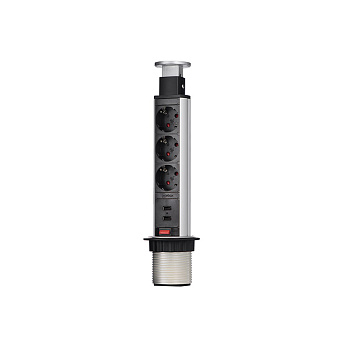 Блок розеток 105S (3 секции и 2 USB) Mebax 00-00001166