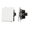 Механизм выключателя двухклавишный непроходной Arlight SWT-TENDO-MK02-SFPL-WH (230V, 10A) 054547