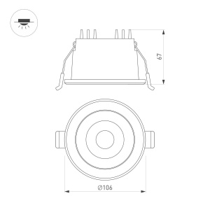 Встраиваемый светильник Arlight MS-ALORA-BUILT-R106-9W Day4000-MIX 048079