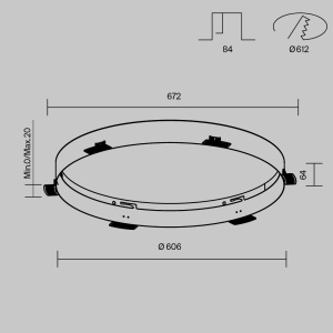 Рамка для встраиваемого светильника Maytoni Downlight DLA032-TRS90-W