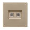 Розетка телефонная двойная софт-тач золотой песок Arlight SCT-MTL2-SFPL-GD (2хRJ-11, 4C) 054310(1)