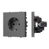 Розетка зк со шторками софт-тач серый базальт Arlight SCT-MEU-SFPL-GR (250V, 16A) 054279(1)