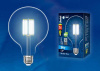 Лампа светодиодная филаментная (UL-00004860) Uniel E27 15W 3000K прозрачная LED-G125-15W/3000K/E27/CL PLS02WH