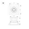 Встраиваемый светильник Arlight MS-VORTEX-BUILT-S90x90-12W Day4000 (BK-BK, 20 deg, 230V) 058370