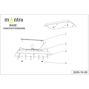 Основание потолочное 8L Mantra Modular Light Florones 9386