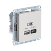 Розетка A + тип-C 45W высокоскор.заряд. QC,PD, мех. Systeme Electric AtlasDesign Беж ATN000229