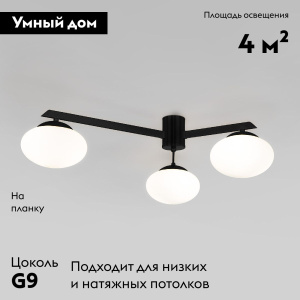Потолочная люстра Eurosvet Opaline 70220/3 черный a065764