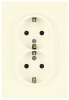 Розетка Эра Galaxy 15-2105-02 с заземлением двойная 2X2P+E Schuko со шторками IP20 16А-250В слоновая кость Б0070699