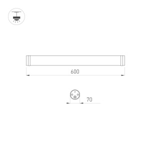 Накладной светильник Arlight ALT-TUBU-L600-18W Day4000 (WH, 140x110 deg, 230V) (IP66 Пластик) 063154