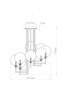 Потолочная люстра Garda Decor K2KG01P-8G