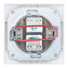 Розетка телефонная RJ11 + компьютерная RJ45 скрытой установки IP20, белая "Дельта" General 477229