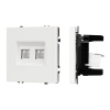 Розетка компьютерная двойная софт-тач белый кварц Arlight SCT-MPC2-SFPL-WH (2хRJ-45, CAT6) 054312(1)