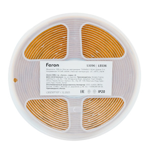 Светодиодная лента Feron LS536 24V 720*COB 10W/m IP20 4000К 53096